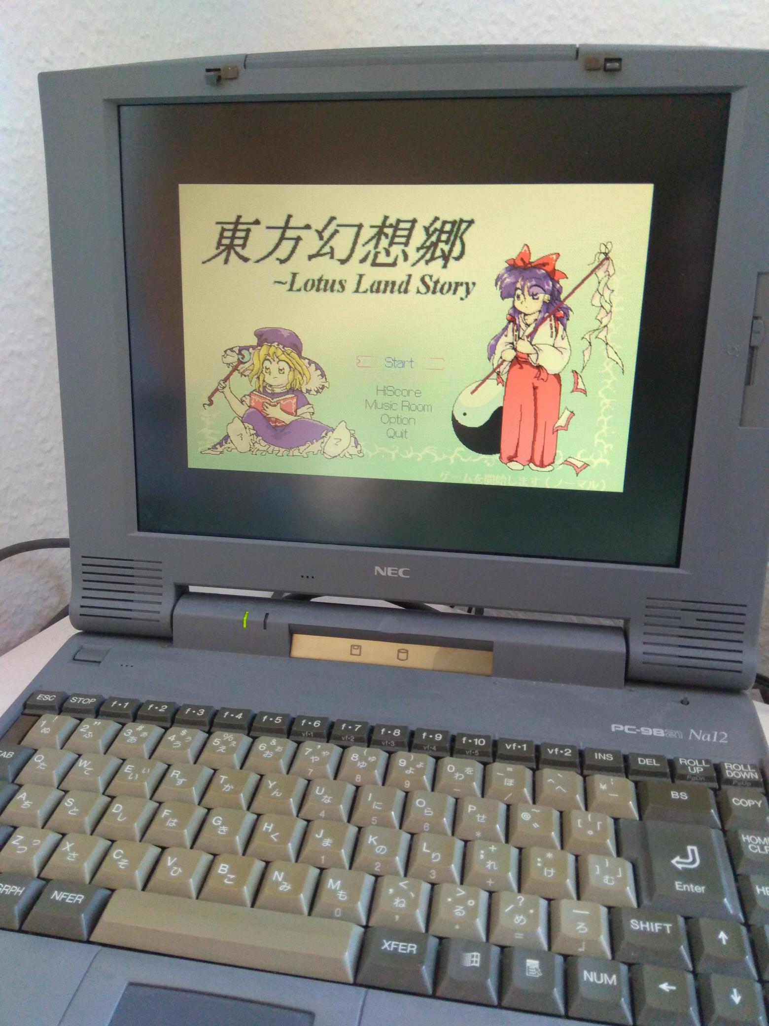 Running Touhou Games on a PC98 Laptop | Lainblog